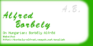alfred borbely business card