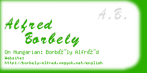 alfred borbely business card